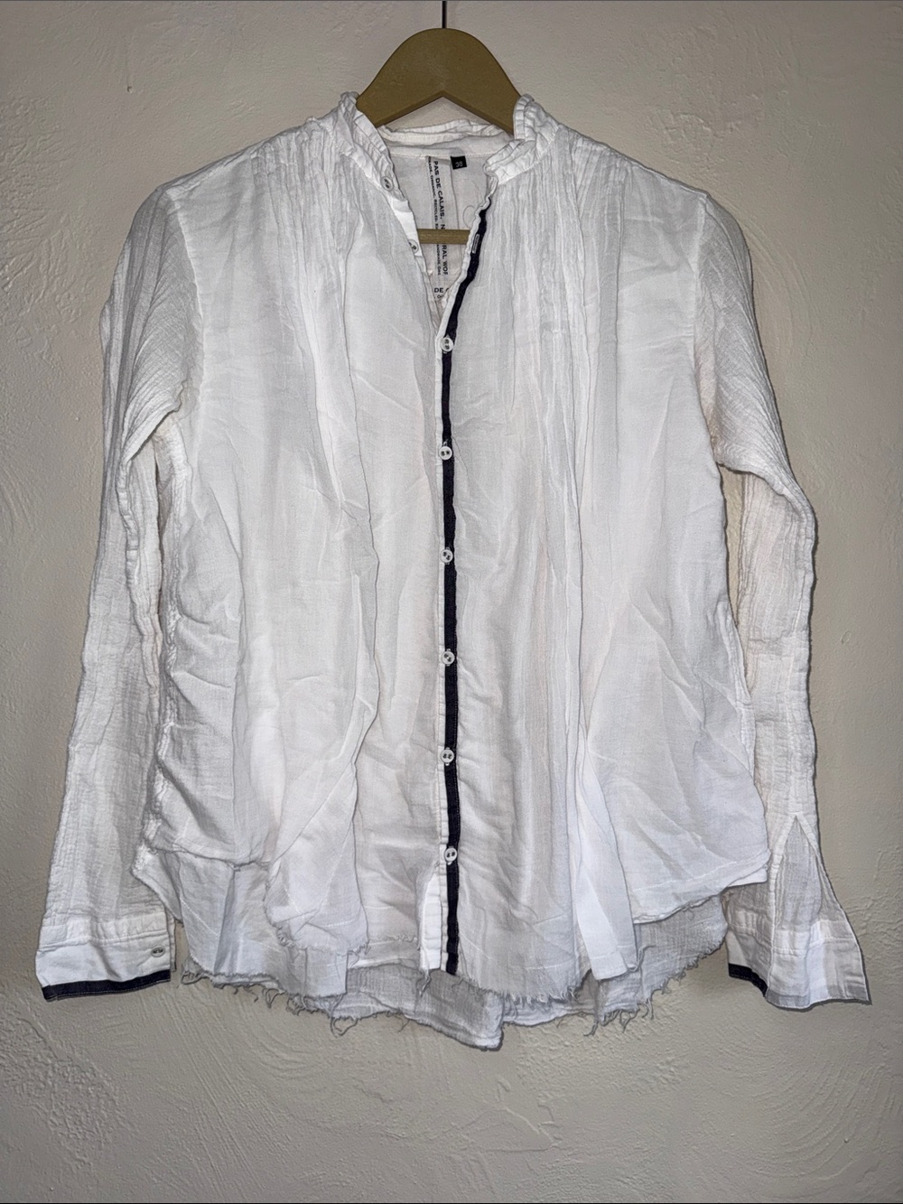Pas de Calais Natural Works White Cotton Gauze Blouse 36
